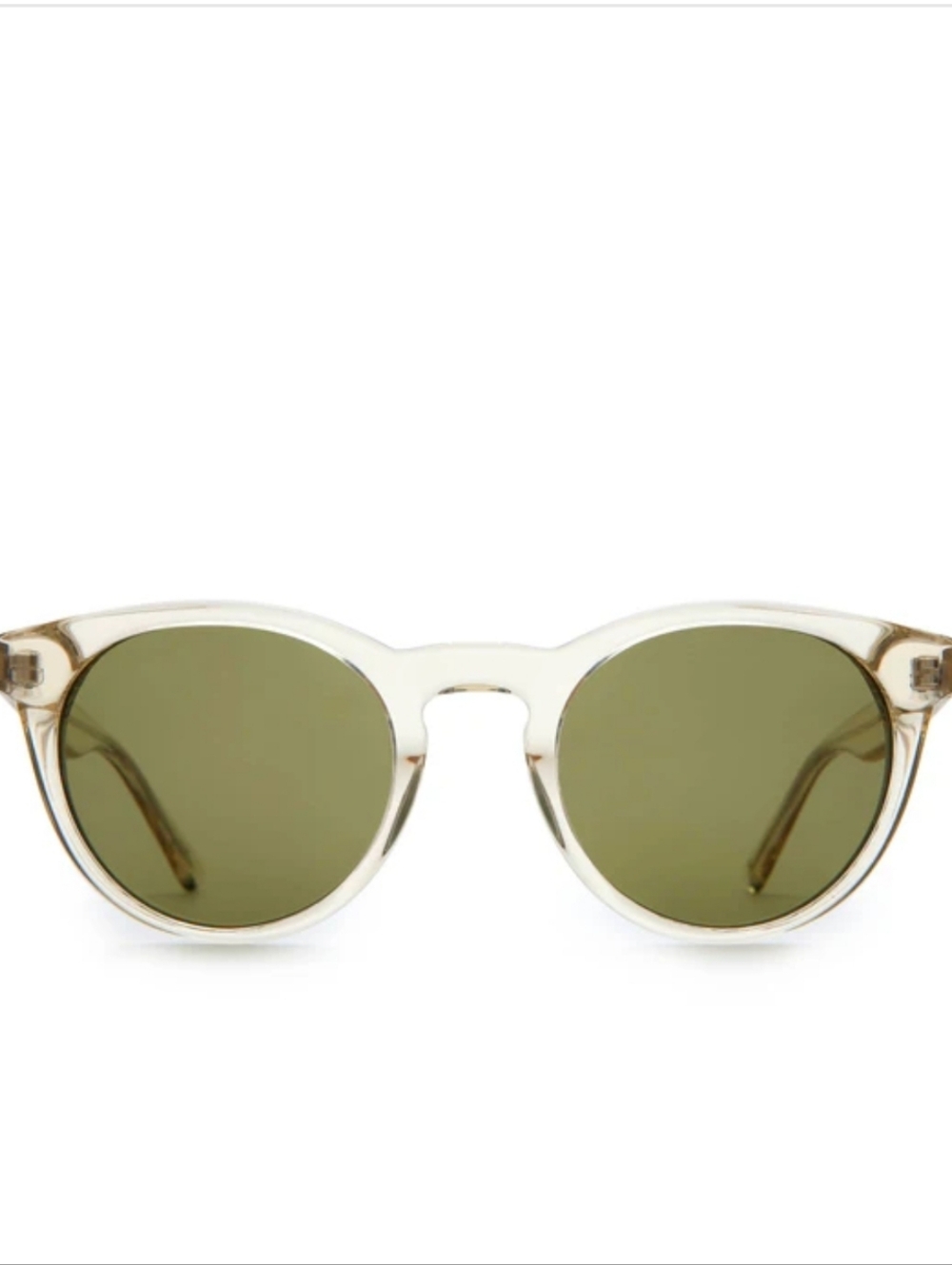 Crap Eyewear SHAKE APPEAL Cryatal Clear Round Sunglasses with Gray Lenses